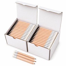 NIPORO 200 Mini Pencils Short Half Pencils with Eraser Golf Pencil Party Bags (200)