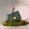 100 pcs Deep Green Envelope with V-Flap, Gold Border &