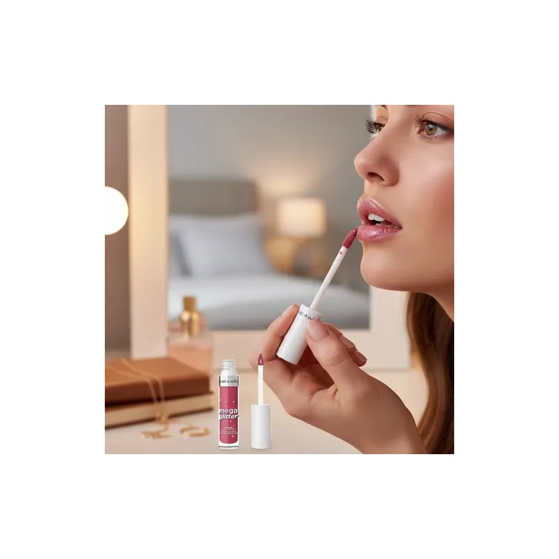 Labial Líquido Con Brillo Mega Glitter Shimmer Kit 2 Piezas
