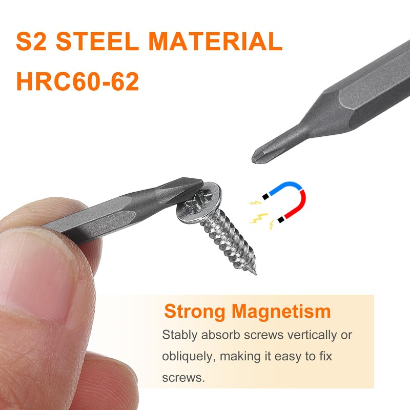 HARFINGTON 3pcs PH000 Phillips Screwdriver Bit 5/32" Hex Shank 28mm