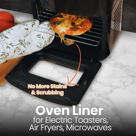 Toaster Oven Liner – Compatible with Breville, Cuisinart, Black & Decker, Dash, and More – Nonstick Heat Resistant Reusable Air Fryer Liners, PFOA & BPA Free, 9x11", 4 Pack, Black