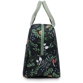 Steel Mill & Co Insulated Lunch Tote Bag for Women, Large Capacity Cooler Lunch Box, Lunch Bag for Adults, Mini Cooler with Zipper Closure, Pockets, and Sturdy Handles, Mushroom