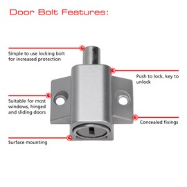 Sterling PDL100 Patio Door and Window Locks - Satin Nickel