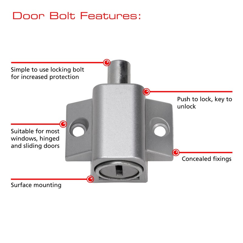 Sterling PDL100 Patio Door and Window Locks - Satin Nickel