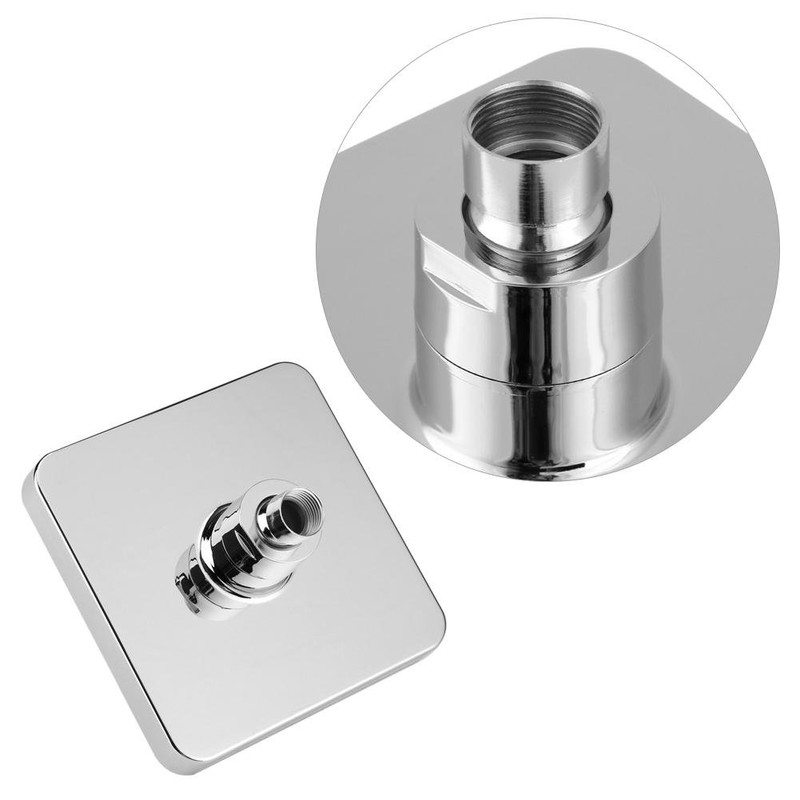6 Inch Fixed Square Rain Shower Head Water Flow Powered