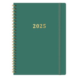 2025 Planner - Weekly and Monthly Planner Spiral Bound, January to December 2025, A5 Size (8.3" x 5.7"), Includes Inner Pocket—Ideal for Productivity & Planning-Grass