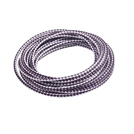 KONMAY - Cuerda de piel trenzada redonda de 4 mm, 2 yardas, blanca y morada