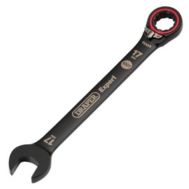 Draper 03907 Expert HI-TORQ Metric Reversible Ratchet Combination Spanner, 17mm, Black