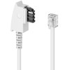 deleyCON 2 m Telephone Cable, TAE-F Plug to RJ11 Plug,