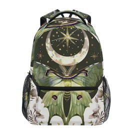 ALAZA Luna Moth Moon Backpacks for Girls Boys School Backpack Kids Bookbag 3rd 4th 5th Grade Elementary Students Daypacks Travel Laptop Shoulder Bag