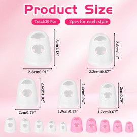 20 Pcs Rubber Finger Tip, Thumb Protector Fingertip Protectors for Sorting Paper Guitar Chord Presser Silicone Fingers Protectors for Stringed Instruments, Sewing