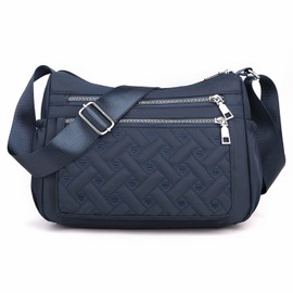 MT's Shop SH371 Women's Shoulder Bag, Pochette, Waterproof, Lightweight, Small, Quilted, Multiple Pockets, Cross-body Shoulder Bag, navy