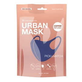 Basic Sense Copper Infused Washable Reusable plain Face Coverings Masks Made in South Korea (Royal Blue)
