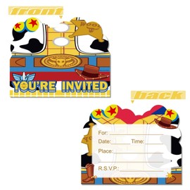 20pcs Toys Cartoon Story invitation Cards, Toys Cartoon Story birthday party Supplies for kids