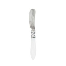 Vietri Aladdin Antique White Small Spreader, 5.25" 18/10 Stainless Steel Cheese Butter Spread Knife