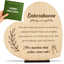 CONTRAXT Tarjeta de Enhorabuena en Madera. Regalos para Felicitar Logros Especiales Regalos originales graduación trabajo hombre mujer congratulations cards (Enhorabuena)