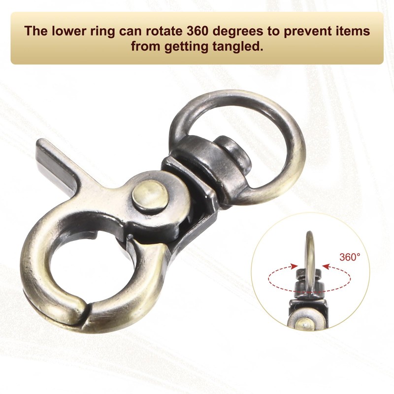 M METERXITY 10pcs Swivel Snap Hook Zinc Alloy Lobster Claw