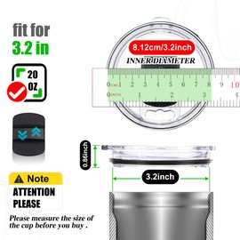 AICMEI 4 Replacement Lids for Yeti Tumblers like Yeti Lids -Spill Proof Lids for 3.2 Inch Diameter - Tumbler Lid for 20 oz Replacement Lid（Not Magnetic）