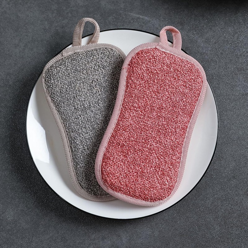 Baluue 4sets Reusable Dish Sponges Kitchen Cleaning Sponge Set Non