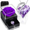 Ewige Rose Box mit Herz Halskette, Upgrade Geschenke für Frauen