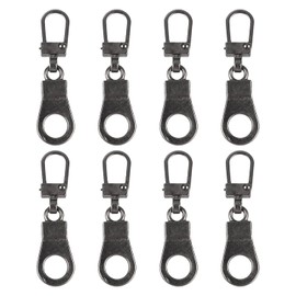 8pcs Zipper Pull Replacements, Zinc Alloy Detachable Replacement Zipper Pull Tabs Suitable for Jackets Jeans Backpack Coat Boots Luggage Purse (Dark Gray)