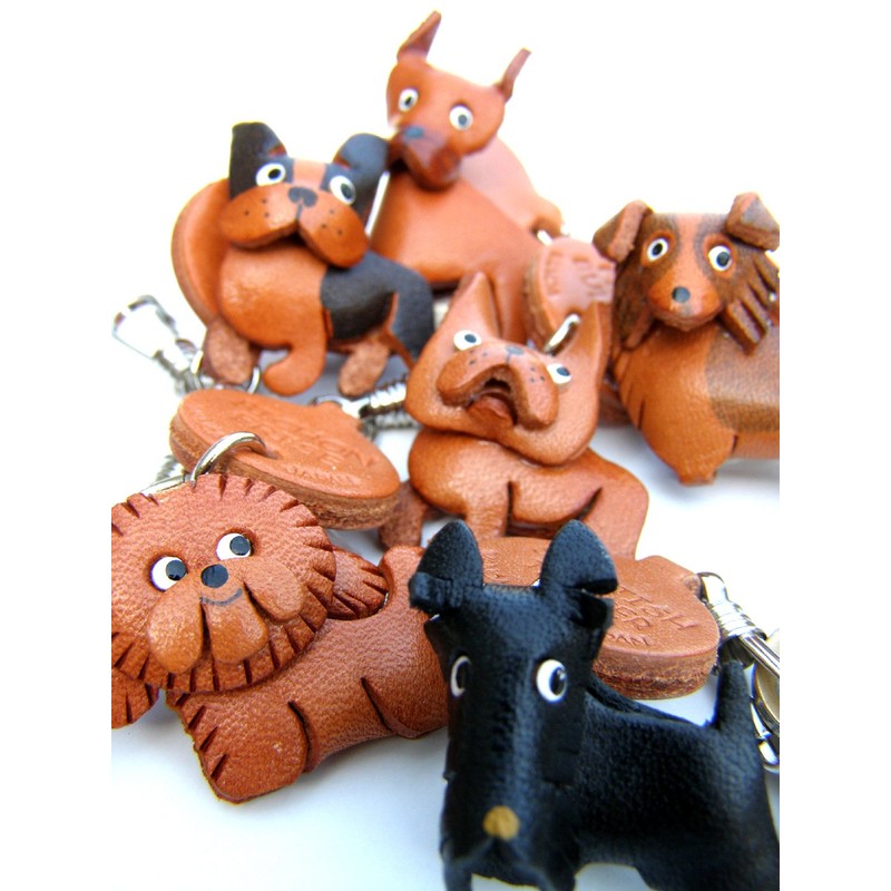 English Kokka Spaniel Genuine Leather Dog Keychain Bancakraft Leather Story