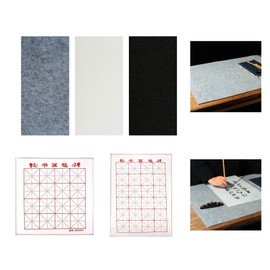 MEELYHOME Chinese Calligraphy Felt Mat Grid Pattern Xuan Paper Calligraphy Felt Mat Desk Pad for Painting Calligraphy Practice, 50 x 70 cm, Thickened 50 x 70 m