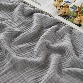 EMME - Cobija de Muselina de algodón para tamaño Individual, cobija de Gasa Transpirable, Suave y Ligera, Regalo para Adultos y Mujeres (Gris Jaspeado, 152 x 203 cm)