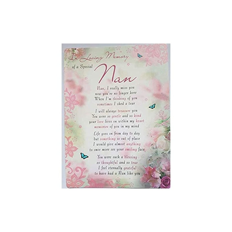 Special Thoughts Loving Memory Open Graveside Memorial Card - Special