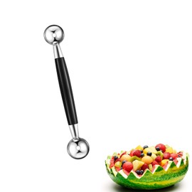 1pcs Double Sided Melon Baller,Round Melon Baller Scoop,Double Sided Stainless Steel Round Melon Scoop Ice Cream Scoop,Melon Ball Scoop,Ice Cream Scoop Cookie Scoop Dessert Scoop for Fruit Ice Cream
