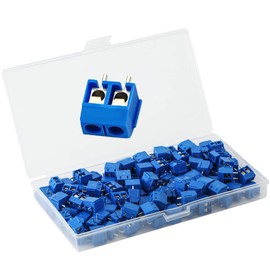 Greluma 120pcs 5mm Spacing 2 Pin PCB Screw Terminal Block 300V 16A