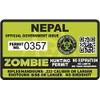 Nepal Zombie Hunting Permit - Hunter Response Team Unit 4" Outbreak Sticker