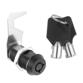 Tool Box Locks with Keys, 1 Pack Black Tool Box Lock Tubular Cam Locks Cabinet Locking Keyed Alike Hook Cam Zinc Alloy Toolbox Lock Replacement for Mailbox RV Storage Door Cabinet Keyed Alike