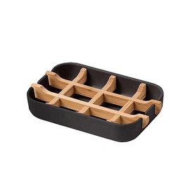Eco-Friendly Bamboo & Wood Soap Dish with Drain: Modern Design Soap Holder for Bathroom & Kitchen - Durable & Sleek Container for Shower and Hand Soap Storage