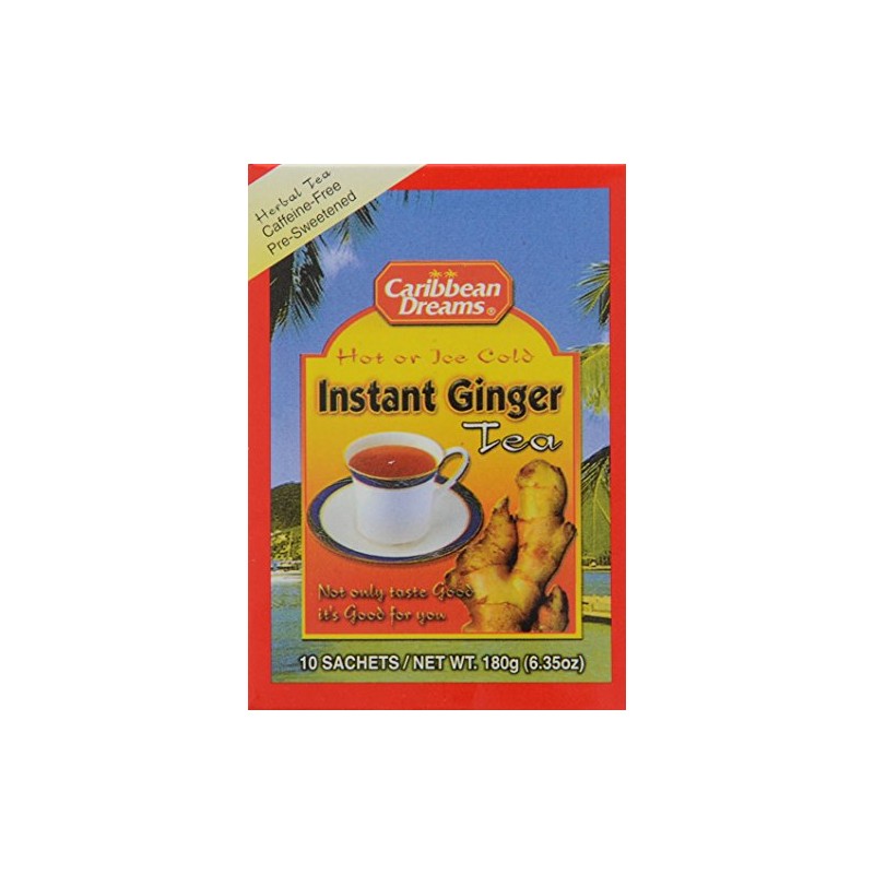 Caribbean Dreams Instant Ginger Tea, 100% Natural from Jamaica, Strong