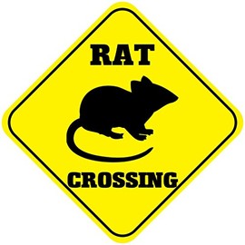 Fastasticdeals Rat Crossing Funny Metal Aluminum Novelty Sign