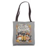 Tis The Season Black Cat Fall Autumn Pumpkin Tote Bag