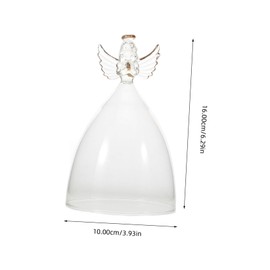 Zerodeko Angel Cloche Glass Dome Display for Miniature Gardens Unique Praying Angel Figurine Dust Cover for Home Decor Ideas