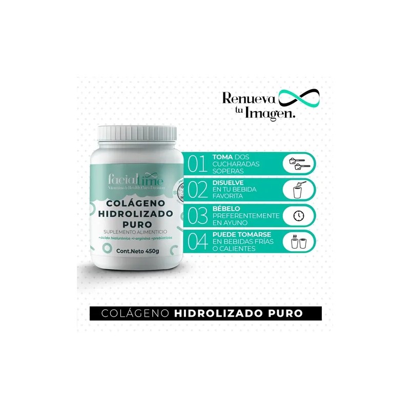 Kit 4 Colágeno Hidrolizado Puro + Ácido Hialurónico 450 Gr