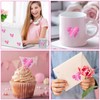 Whaline 500Pcs Pink Bow Stickers Roll Foil Seal Stickers Self-Adhesive