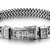 COOLSTEELANDBEYOND Mens Unique Steel Double Square Franco Chain Bracelet with