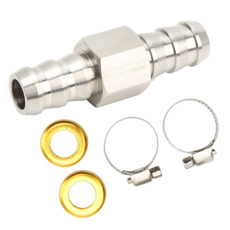 Fuel Line T Fitting Adapter 304 Stainless Steel Pressure Gauge