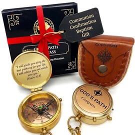 God's Path Compass – Communion & Confirmation Gift for Teenage Boys | Baptism Religious Gifts for Christian Men, Catholic, Graduation | Sentimental & 
