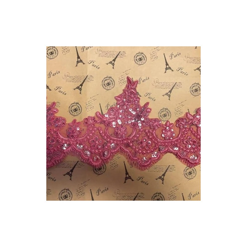 13CM Width Bead Crown Pattern Inelastic Embroidery Lace Trim,Curtain Tablecloth