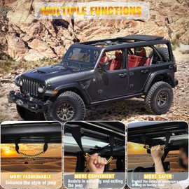 SQQP 4 x Roll Bar Grab Handles Grip Handle, Front & Rear Paracord Metal Grab Handles Kit for 2018 2019 2020 2021 Jeep Wrangler JL JLU JT & Unlimited Sport Sahara Rubicon (Black and Yellow)