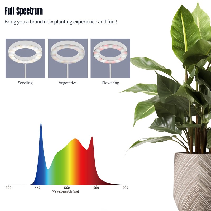 GLOWRIUM Grow Lights for Indoor Plants, 36W Full Spectrum 2-Head