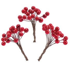 Baker Ross AV894 Artificial Red Berries â Creative Christmas Art and Craft Supplies for Kids' Projects and Decoration (Pack of 100), Assorted