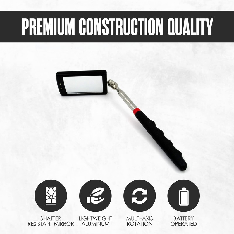 Inspection Mirror, Telescoping Mirror, Mechanic, Extendable, On A Stick, Telescope,