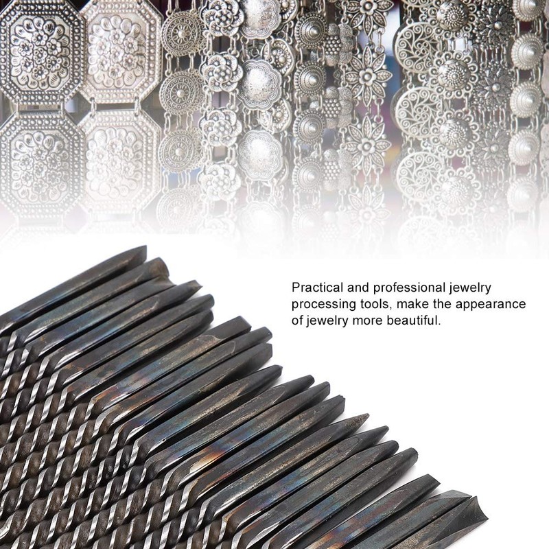 Salmue 20Pcs/Set Professional Metal Chisel for Jewelry, Jewelry Anvil Chisel