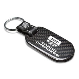 iPick Image Made for Jeep Grand Cherokee 100% Real Black Carbon Fiber Tag Style Key Chain